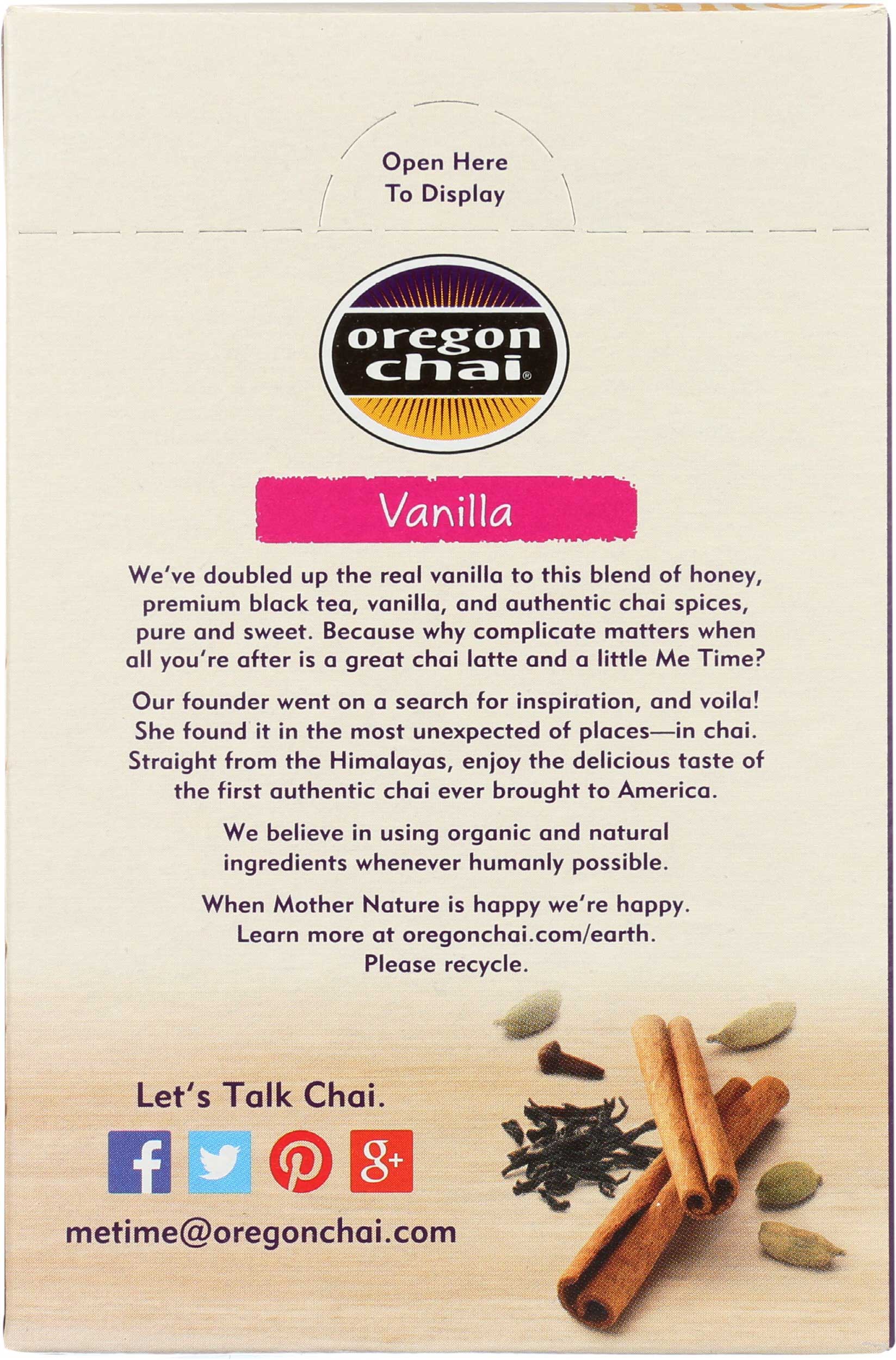 Oregon Chai Vanilla Chai Tea Latte Mix, 8 Count -- 6 Per Case