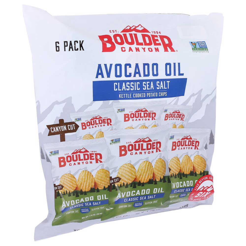 Boulder Canyon Avocado Oil Classic Sea Salt Potato Chips, 1.25 Ounce -- 48 Per Case