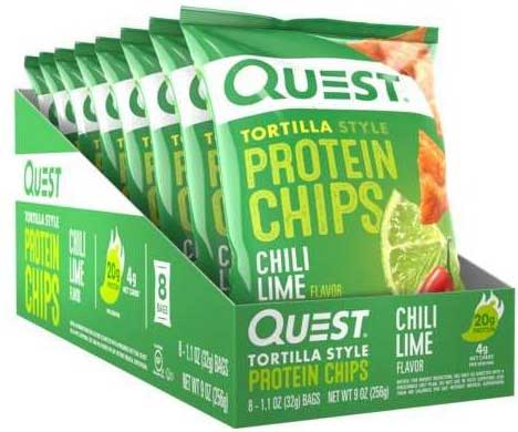 Quest Chili Lime Tortilla Protein Chips, 1.1 Ounce -- 8 Per Case