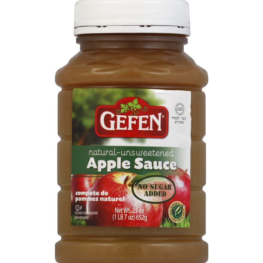 Gefen Natural Unsweetened Apple Sauce, 23 Ounce -- 12 per case