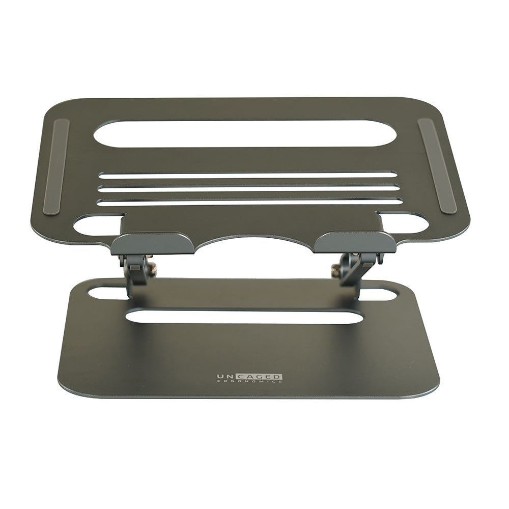 Uncaged Ergonomics Anodized Aluminum Space Gray Rise Adjustable Laptop Desk Stand