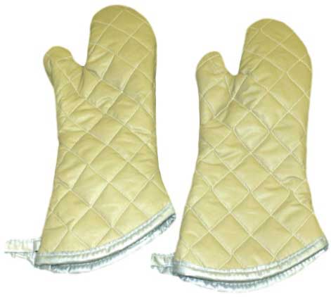 Intedge Silver Teflon Oven Mitt, 13 inch