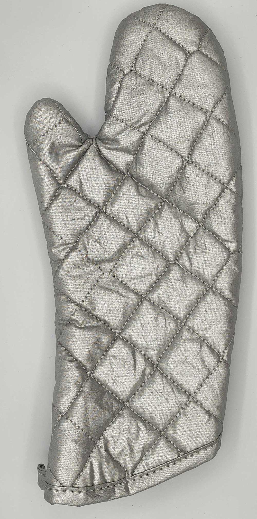 Intedge Silver Silicone Oven Mitt, 13 inch