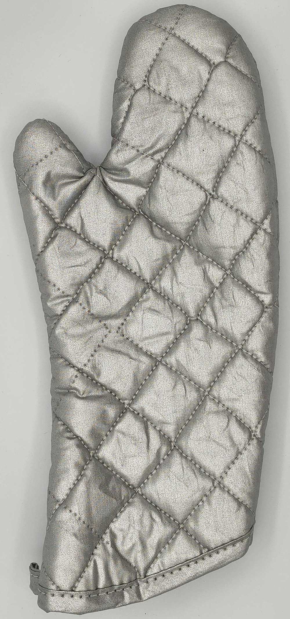 Intedge Silver Silicone Oven Mitt, 15 inch