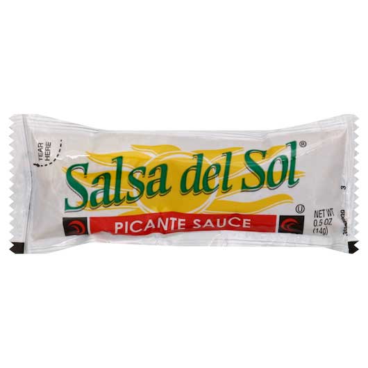 Salsa Del Sol Picante Hot Sauce, .5 Ounce -- 200 per case.
