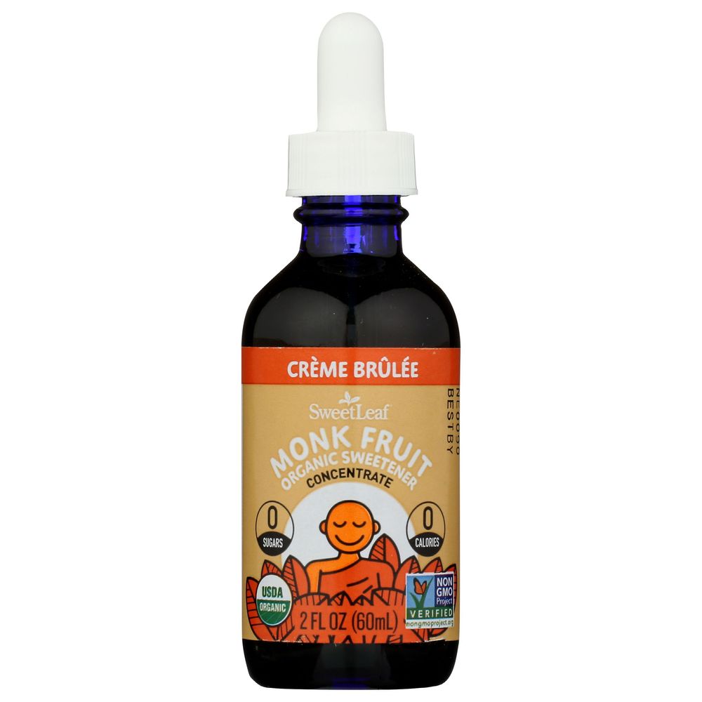 Sweet Leaf Creme Brulee Liquid Monk Fruit Sweetener, 2 Ounce -- 6 Per Case