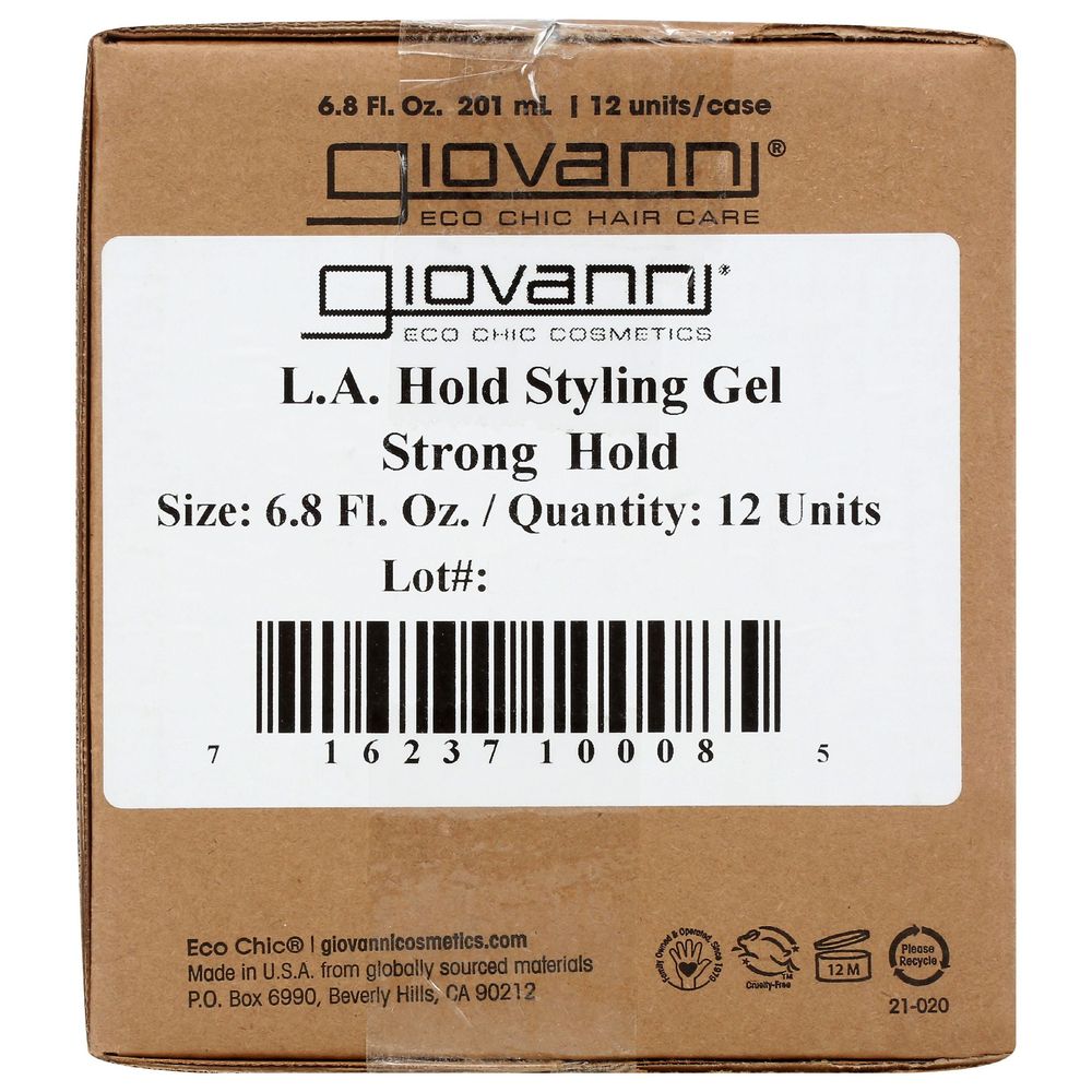 Giovanni LA Hold Hair Styling Gel, 6.8 Ounce -- 3 per case