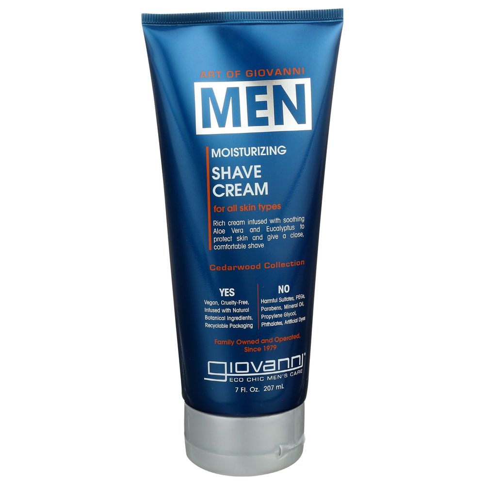Giovanni Mens Moisturizing Shave Cream, 7 Fluid Ounce