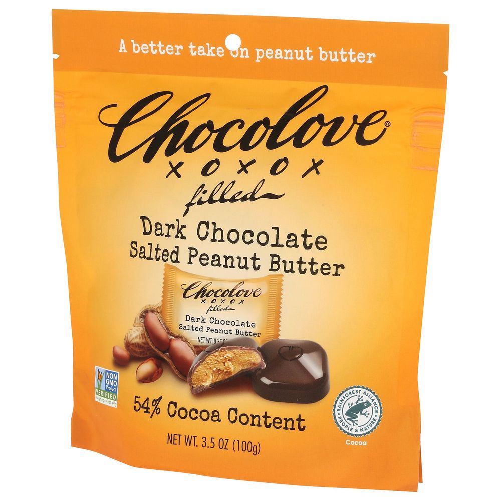 Chocolove Salted Peanut Butter in Dark Chocolate Bites, 3.5 Ounce