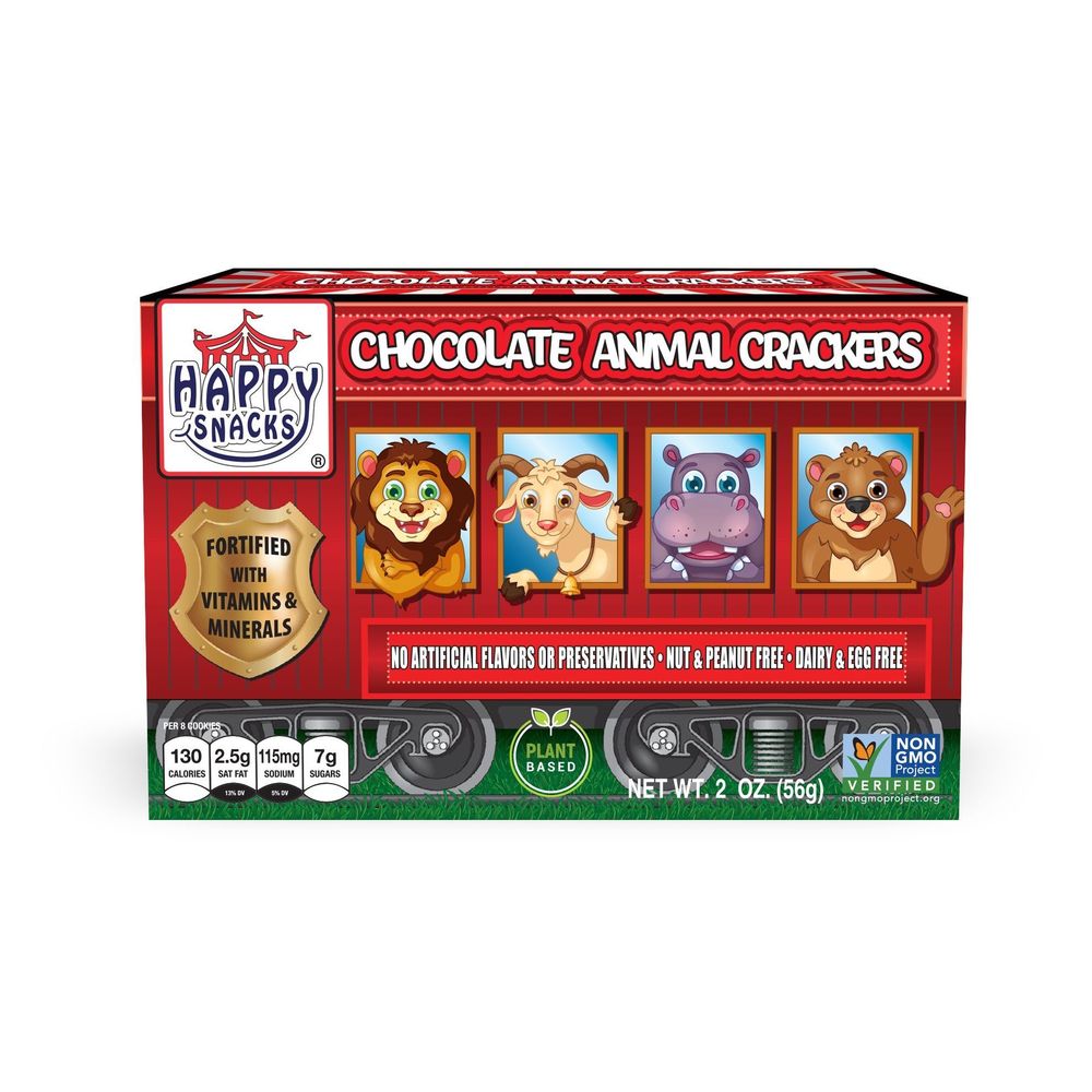 Happy Snacks Chocolate Animal Cracker, 2 Ounce -- 12 Per Case