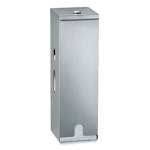 Bobrick Classicseries Satin Finish Stainless Steel Surface-mounted Three-roll Toilet Tissue Dispenser, 4.63 X 5 X 14.88 Inch