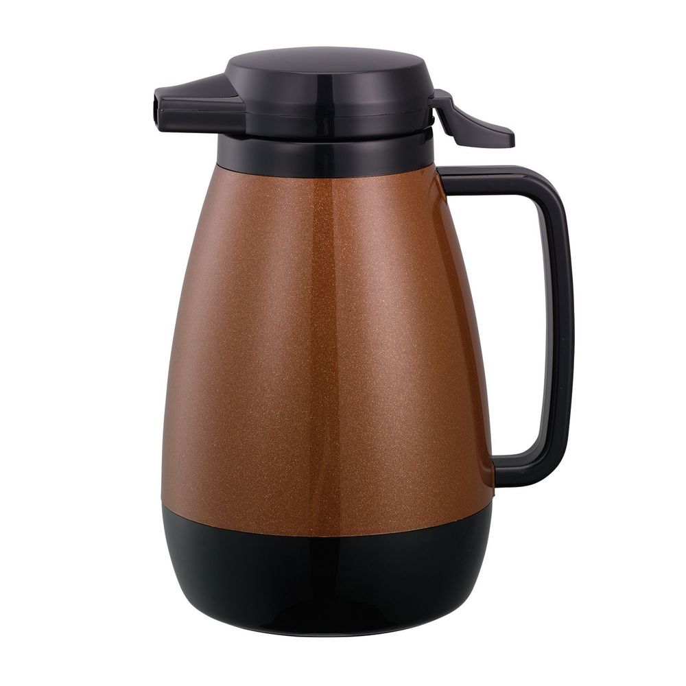 Service Ideas Thermo-serv Metallic Copper And Black Finish Foam Insulated Server With Push Button Lid, 0.6 Liter Capacity