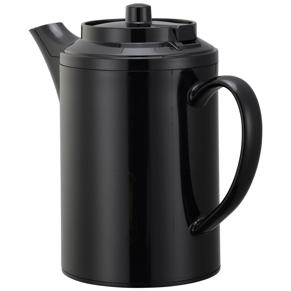 Service Ideas Plastic Black Double Wall Teapot Without Tether, 16 Ounce Capacity