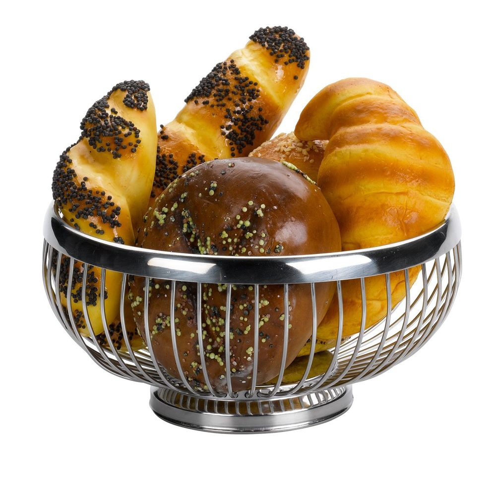 Service Ideas 18/8 Stainless Steel Polished Finish Round Standard Wire Basket, 7 Inch