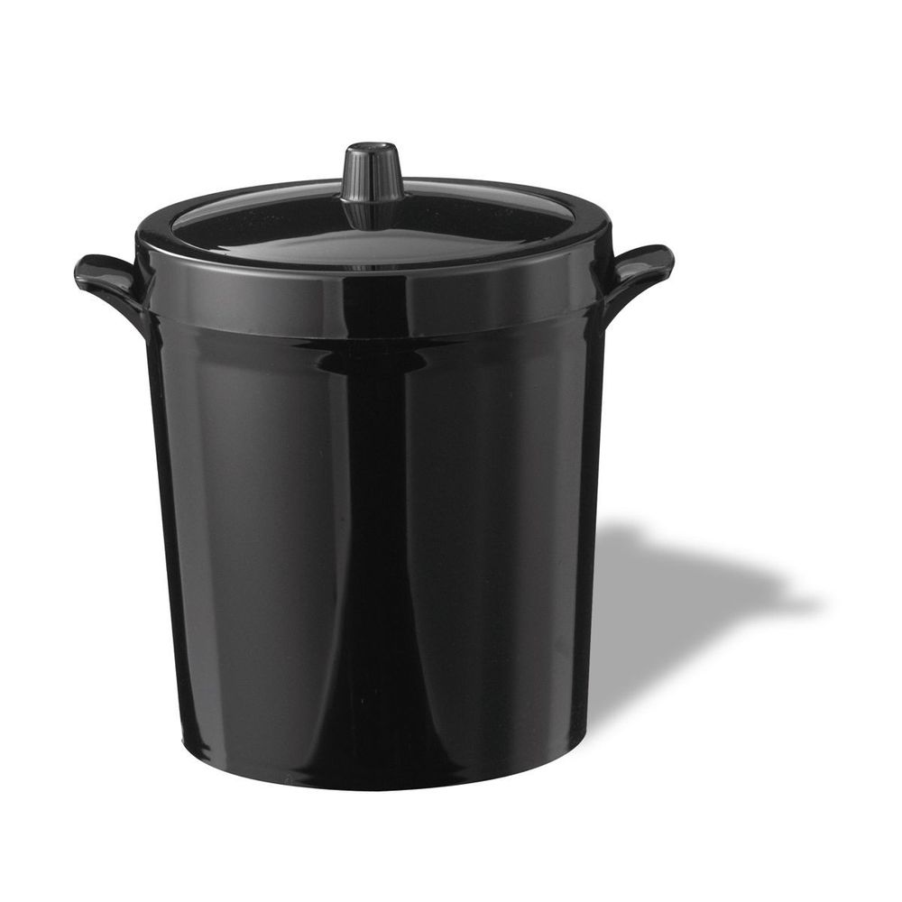 Service Ideas Black Original Plastic Double Wall Ice Bucket, 3 Liter Capacity
