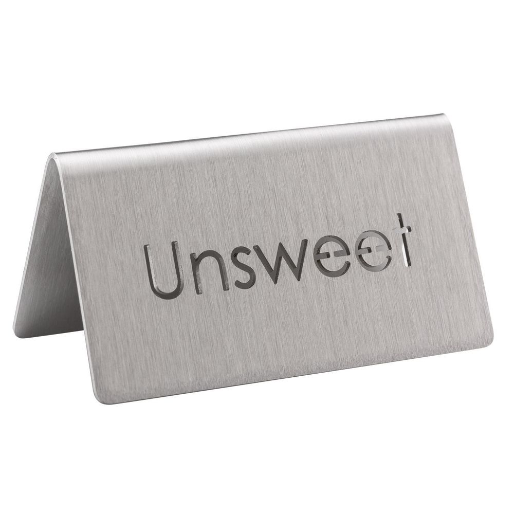 Service Ideas 18/8 Stainless Steel Brushed Finish Unsweet Laser Cut Id Table Tent, 1.75 Inch Width X 1.5 Inch Height