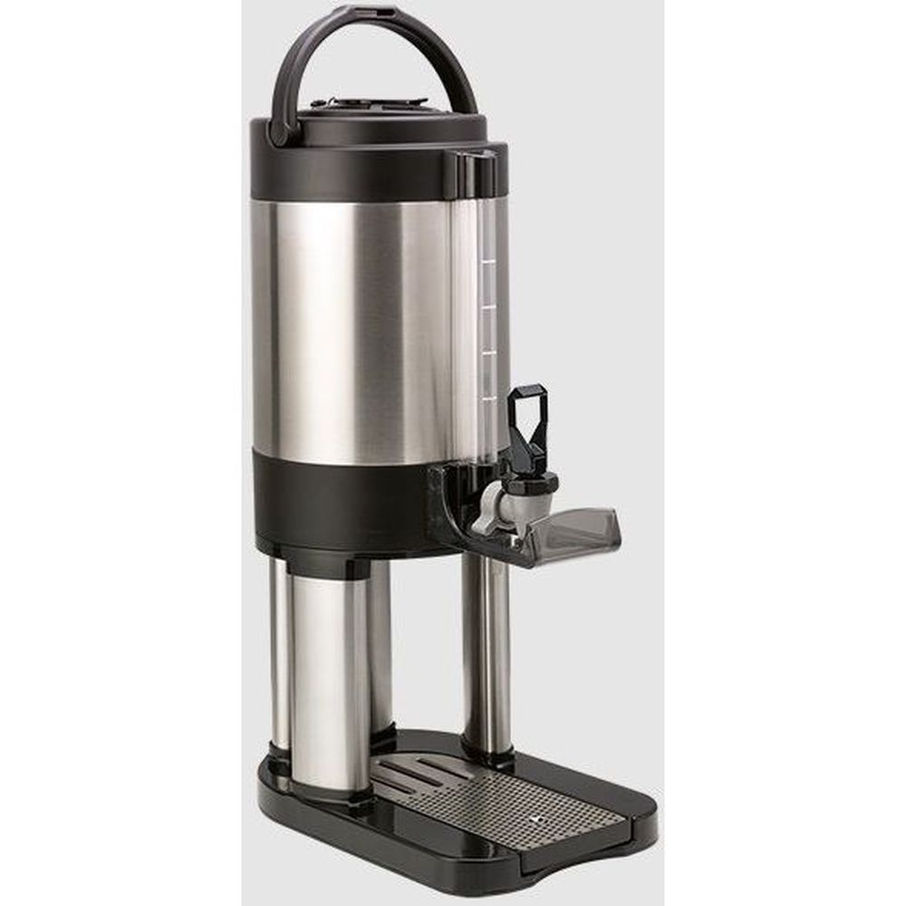Service Ideas Brushed Stainless And Black Finish Slim Line Thermal Vacuum Insulated Dispenser, 1.5 Gallon Capacity