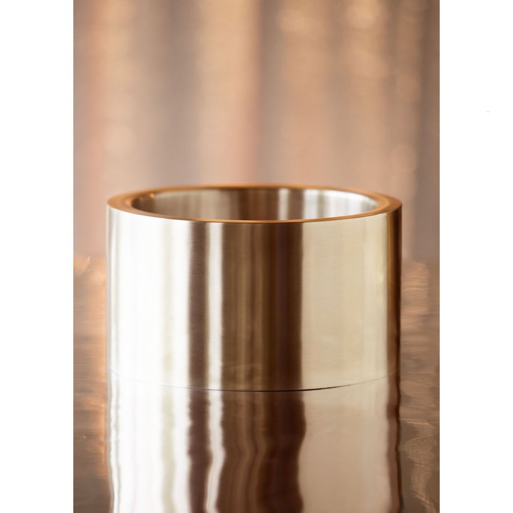 Service Ideas 18/8 Stainless Steel Rose Gold Finish Double Wall Personal Party Tub Beverage Chiller, 1.5 Gallon Capacity