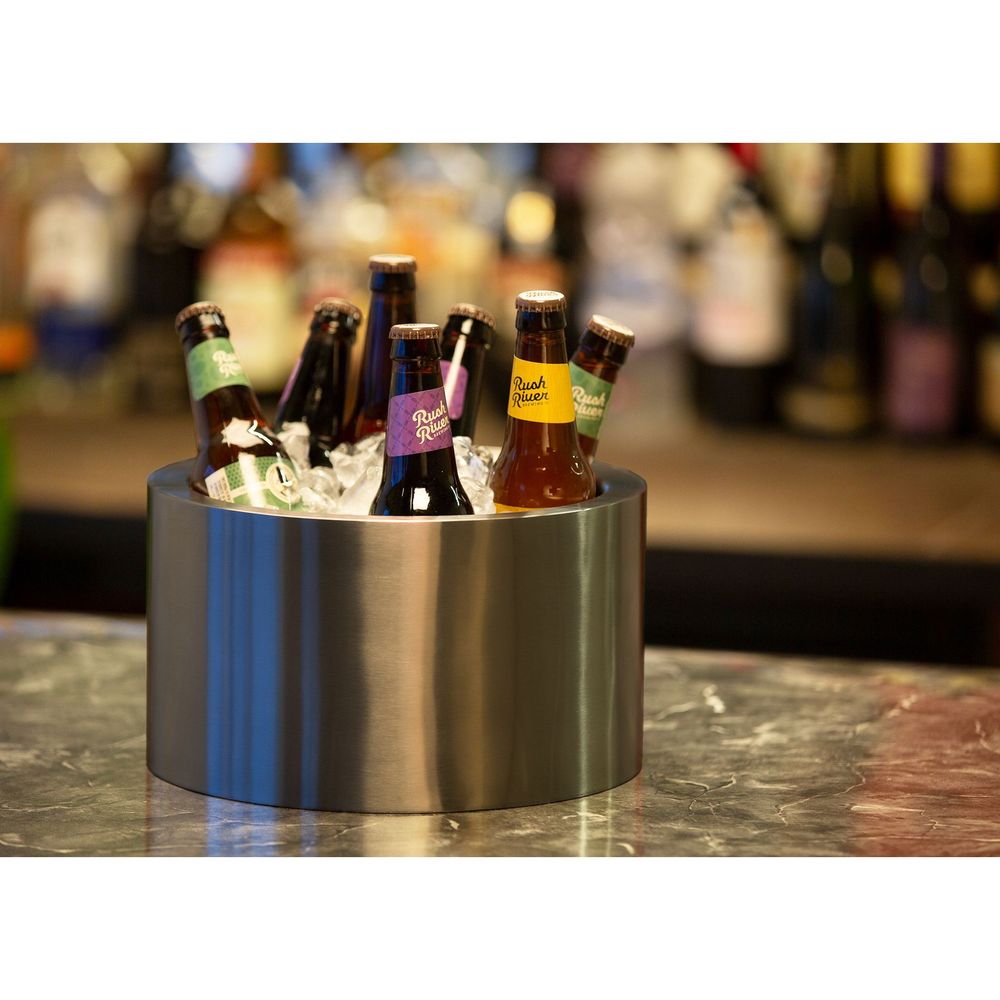 Service Ideas 18/8 Stainless Steel Dark Tungsten Finish Double Wall Personal Party Tub Beverage Chiller, 1.5 Gallon Capacity