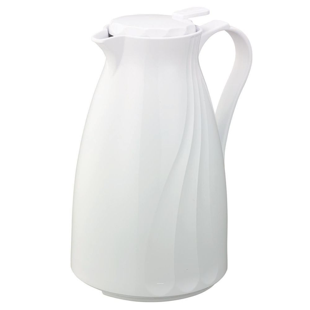 Service Ideas Twist N Serv White Foam Insulated Carafe With Push Button Lid, 2 Liter Capacity