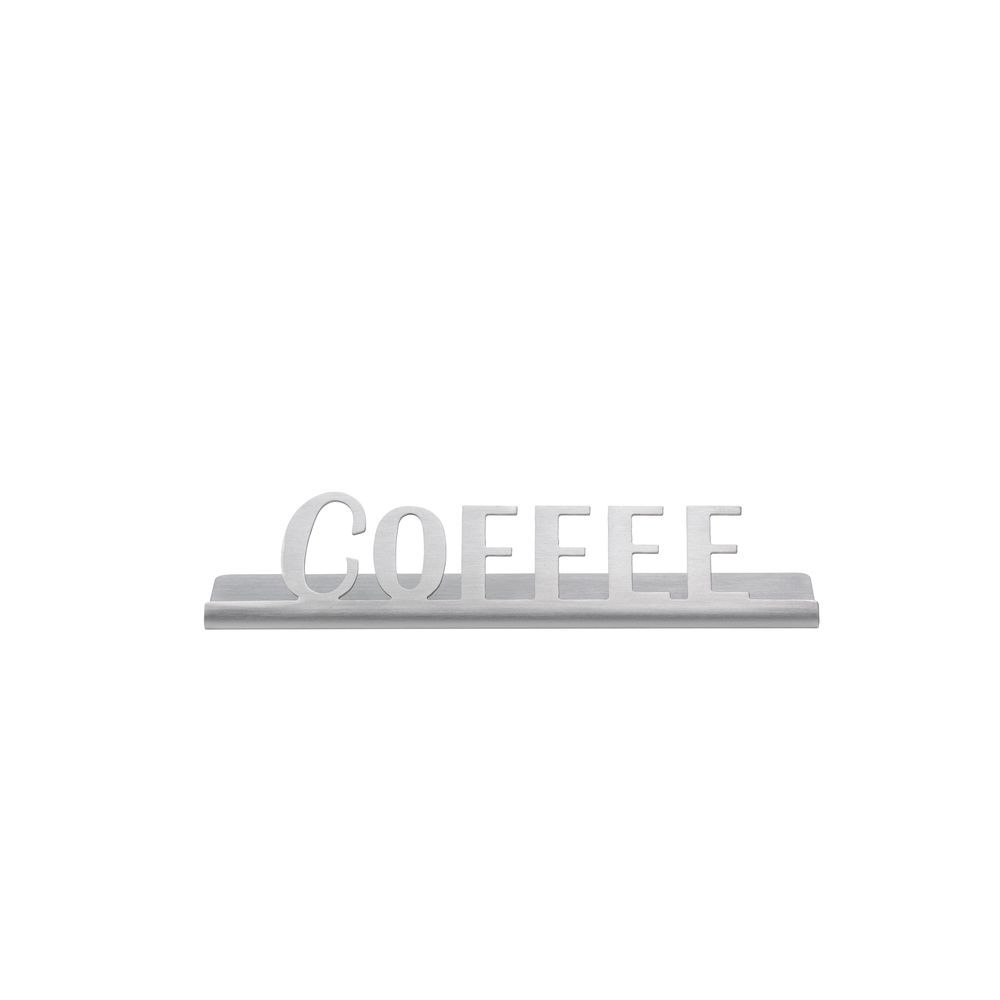 Service Ideas Stainless Steel Brushed Finish Coffee Laser Cut Id Tabletop Sign, 1 Inch Width X 1 Inch Height