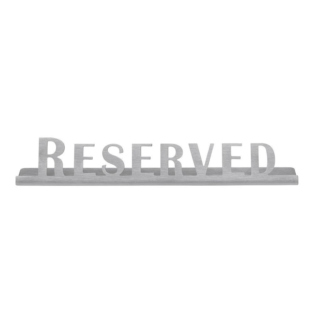 Service Ideas Stainless Steel Brushed Finish Reserved Laser Cut Id Tabletop Sign, 1 Inch Width X 1 Inch Height