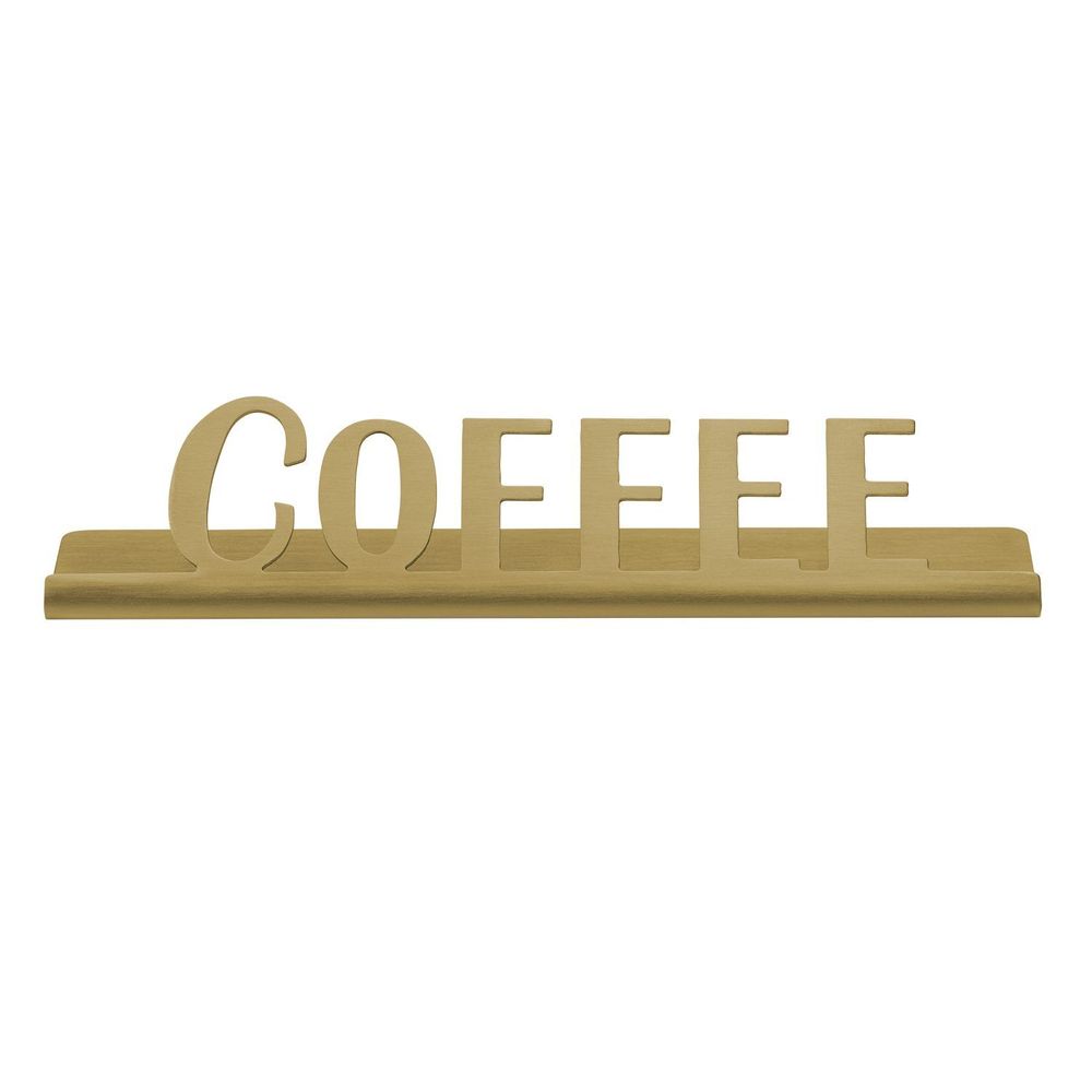 Service Ideas Stainless Steel Vintage Gold Finish Coffee Laser Cut Id Tabletop Sign, 1 Inch Width X 1 Inch Height
