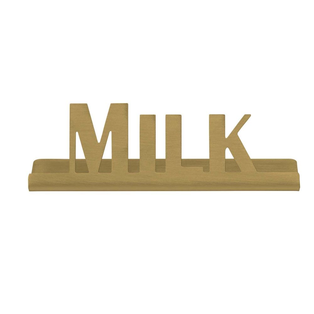 Service Ideas Stainless Steel Vintage Gold Finish Milk Laser Cut Id Tabletop Sign, 1 Inch Width X 1 Inch Height