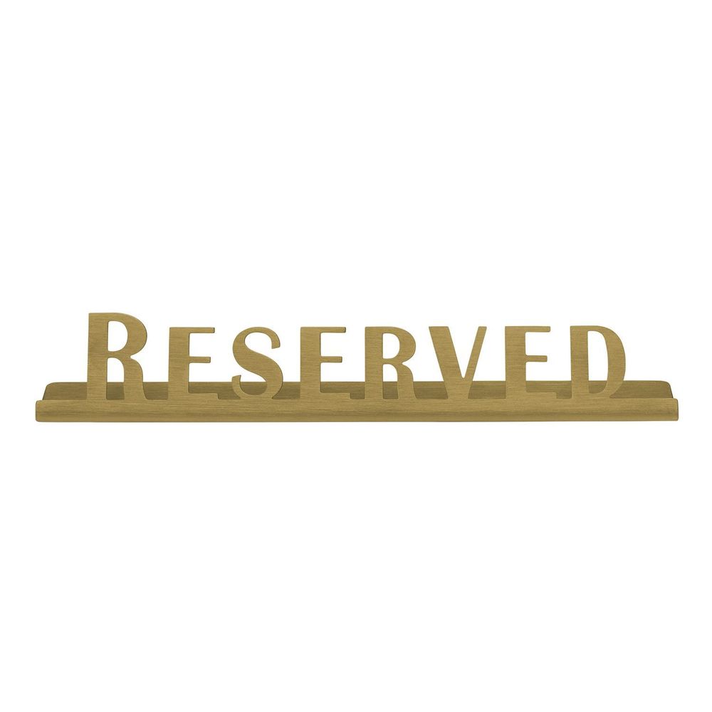 Service Ideas Stainless Steel Vintage Gold Finish Reserved Laser Cut Id Tabletop Sign, 1 Inch Width X 1 Inch Height