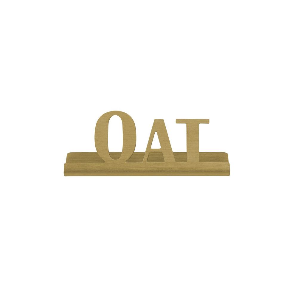 Service Ideas Stainless Steel Vintage Gold Finish Oat Laser Cut Id Tabletop Sign, 1 Inch Width X 1 Inch Height