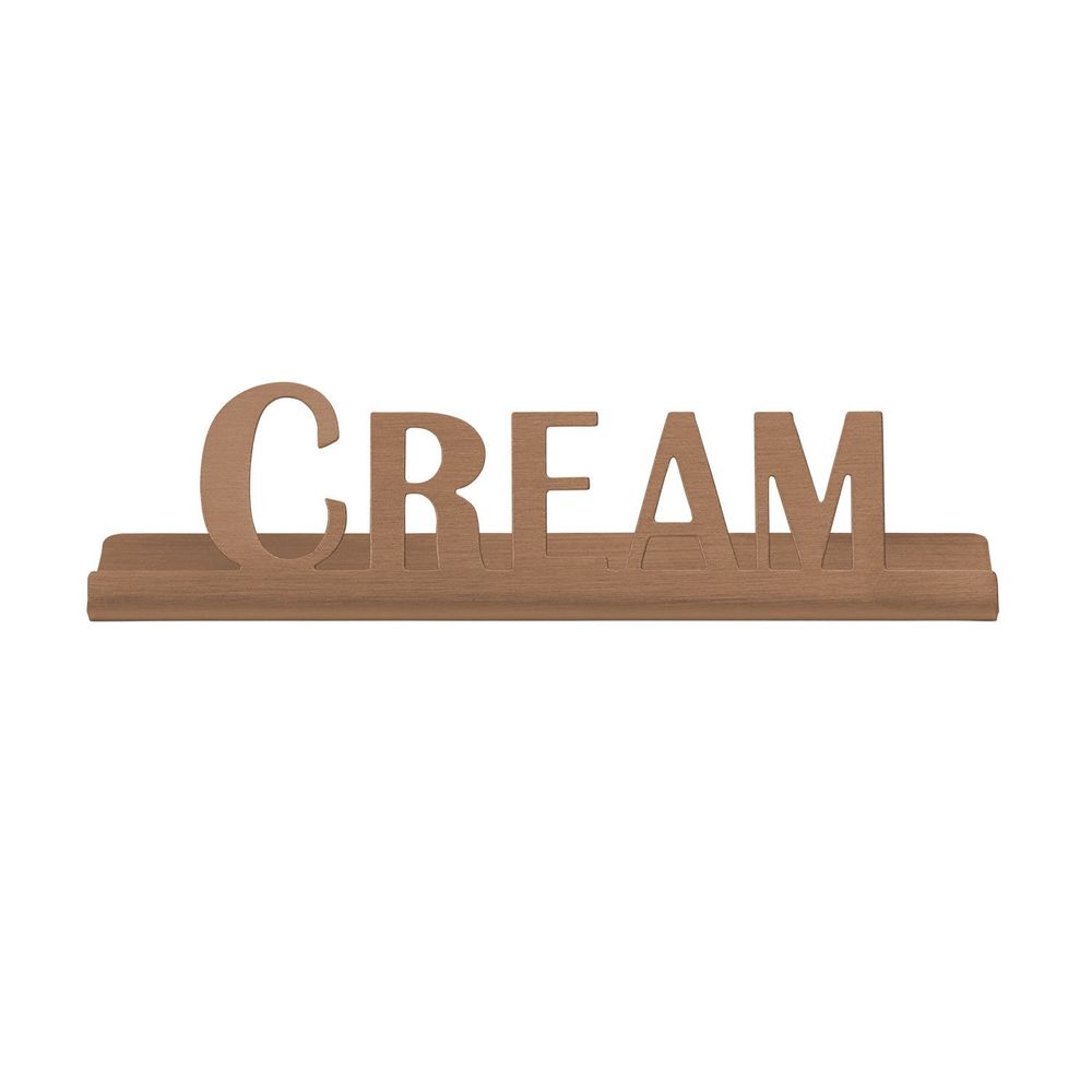 Service Ideas Stainless Steel Rose Gold Finish Cream Laser Cut Id Tabletop Sign, 1 Inch Width X 1 Inch Height