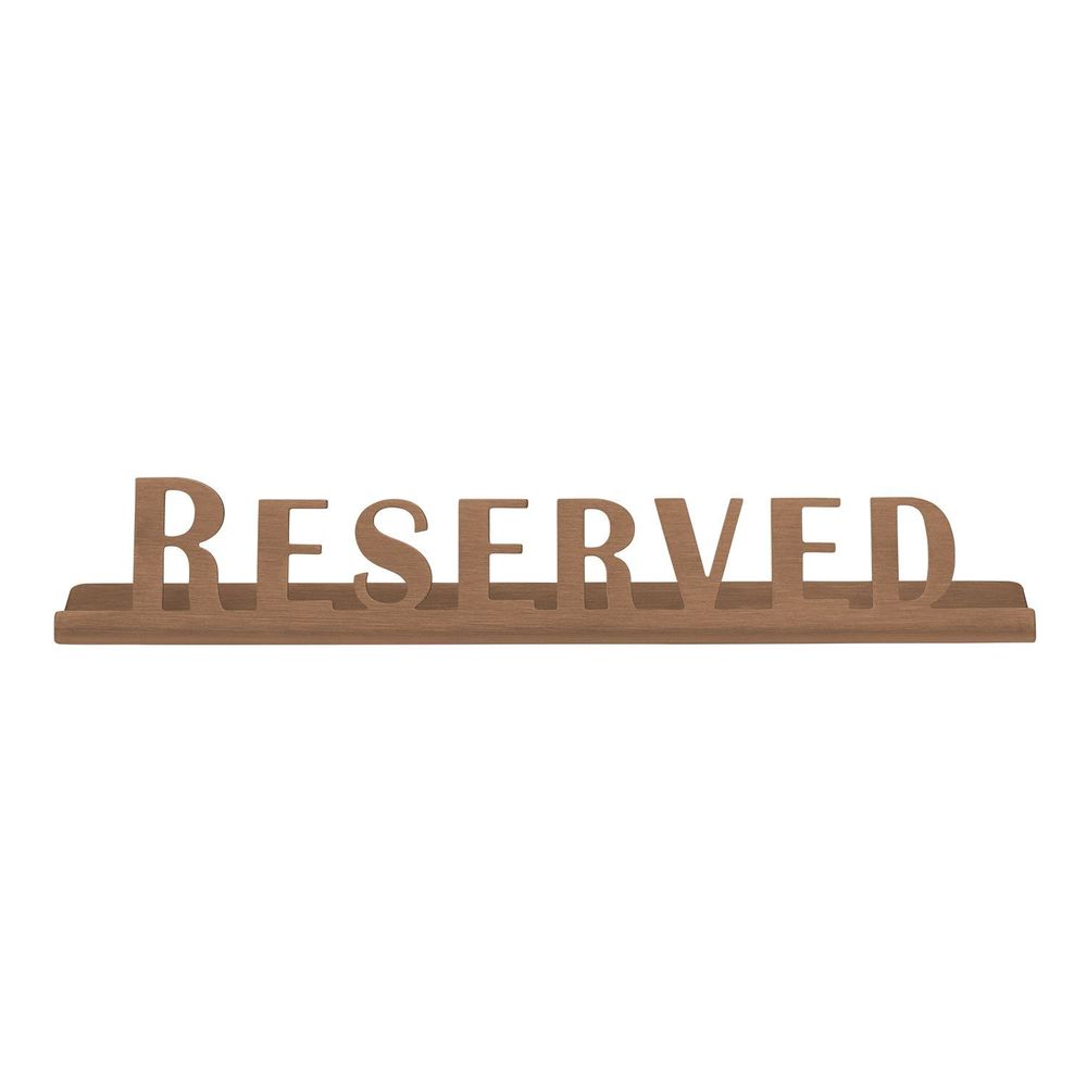 Service Ideas Stainless Steel Rose Gold Finish Reserved Laser Cut Id Tabletop Sign, 1 Inch Width X 1 Inch Height