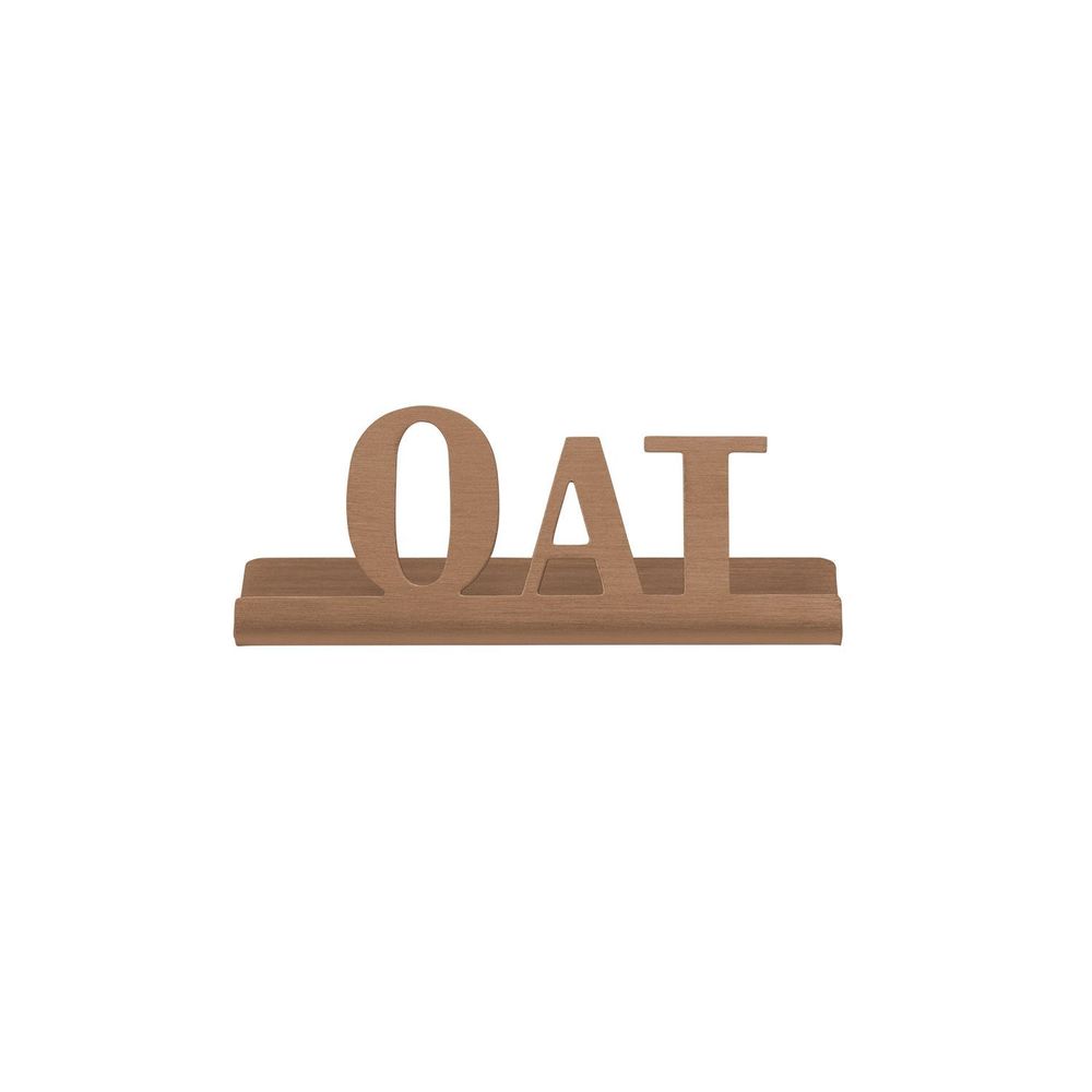 Service Ideas Stainless Steel Rose Gold Finish Oat Laser Cut Id Tabletop Sign, 1 Inch Width X 1 Inch Height
