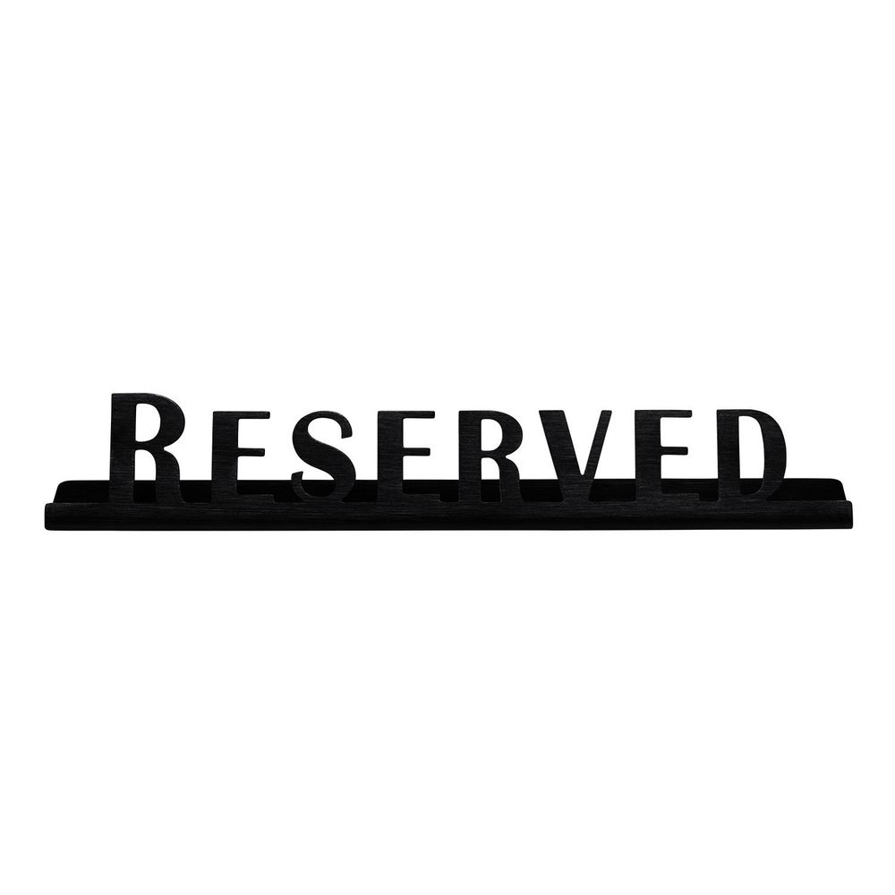 Service Ideas Stainless Steel Black Onyx Finish Reserved Laser Cut Id Tabletop Sign, 1 Inch Width X 1 Inch Height