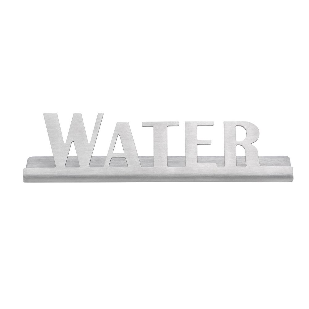 Service Ideas Stainless Steel Brushed Finish Water Laser Cut Id Tabletop Sign, 1 Inch Width X 1 Inch Height
