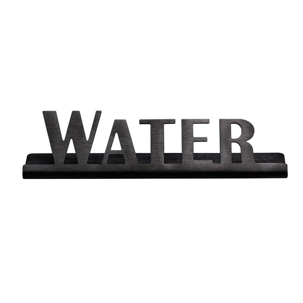 Service Ideas Stainless Steel Black Onyx Finish Water Laser Cut Id Tabletop Sign, 1 Inch Width X 1 Inch Height