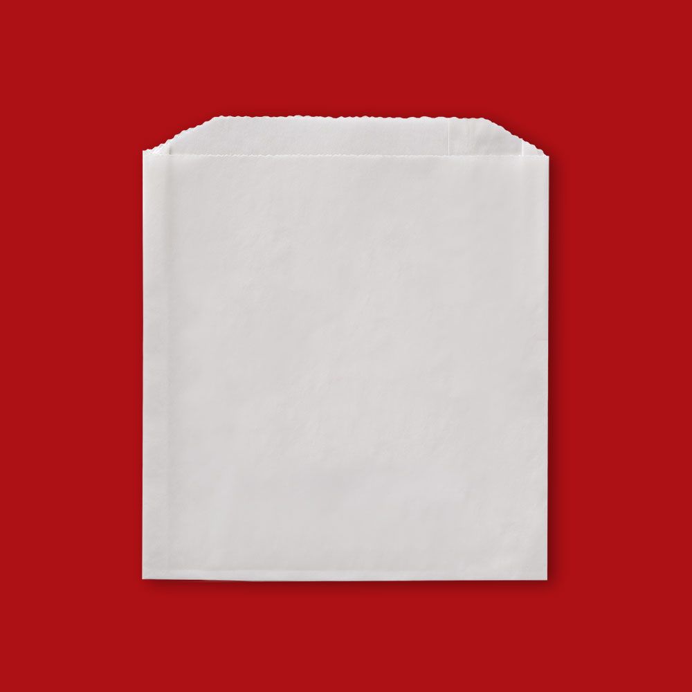 Fischer Plain Grease Resistant Sandwich Bag, 6 x 3/4 x 6 1/2 inch - 1000 count per pack -- 8 packs per case