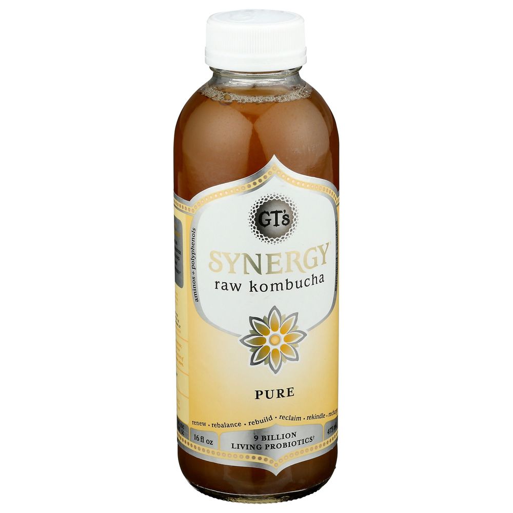 GTs Organic Synergy Pure Kombucha, 16 Fluid Ounce -- 12 per case