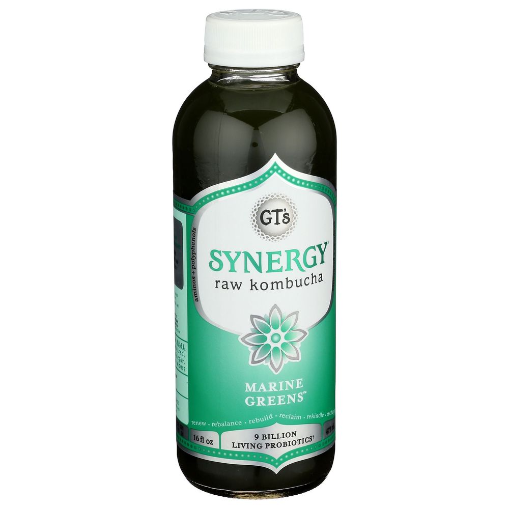 Gt's Organic Synergy Enlightened Marine Greens Kombucha, 16 Fluid Ounce -- 12 Per Case