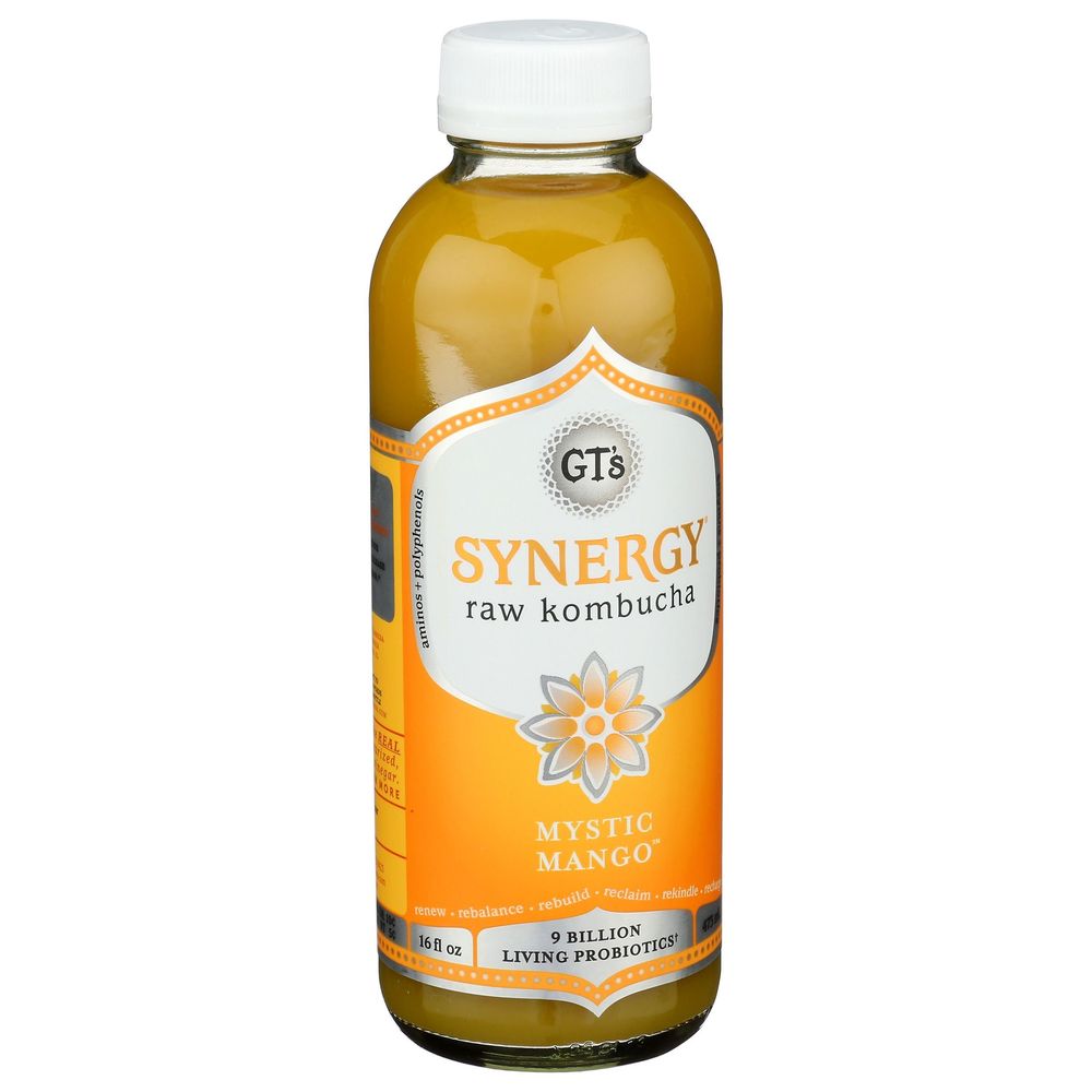 Gt's Organic Synergy Mystic Mango Kombucha, 16 Fluid Ounce -- 12 Per Case