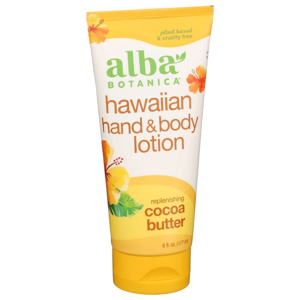 Alba Botanica Cocoa Butter Hand and Body Lotion, 7 Ounce