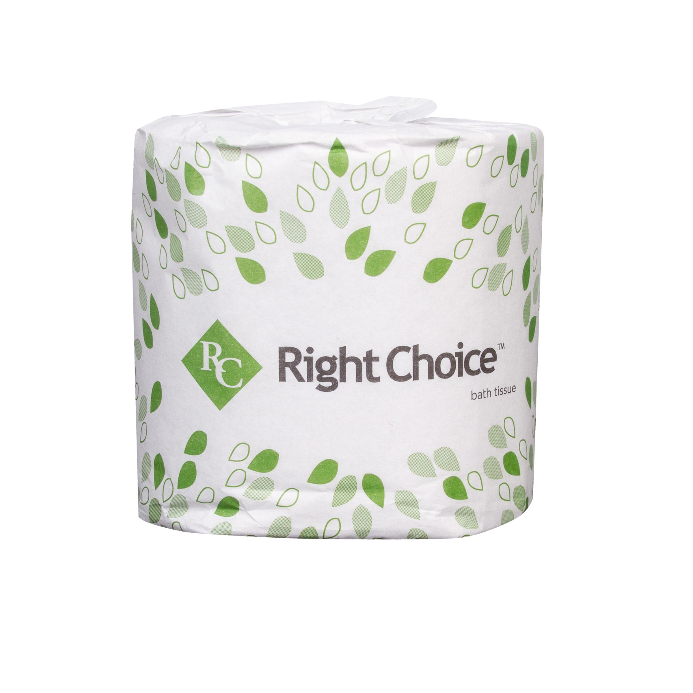 Right Choice White 2 Ply Paper Toilet Tissue, 4 X 3 Inch, 400 Sheets Per Roll -- 96 Per Case