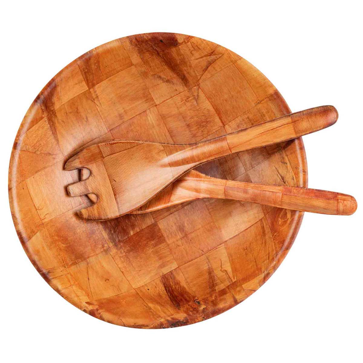 Tablecraft Woven Wood Salad Spoon And Fork Set, 3.25 X 0.875 X 11.875 Inch -- 12 Per Case