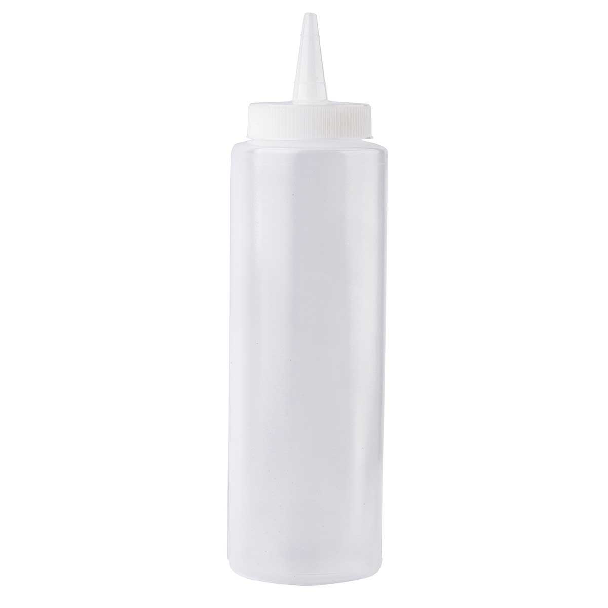 Tablecraft Clear Ldpe Standard Cone Tip Squeeze Bottle With Natural Polypropylene Top, 8 Ounce Capacity -- 12 Per Case