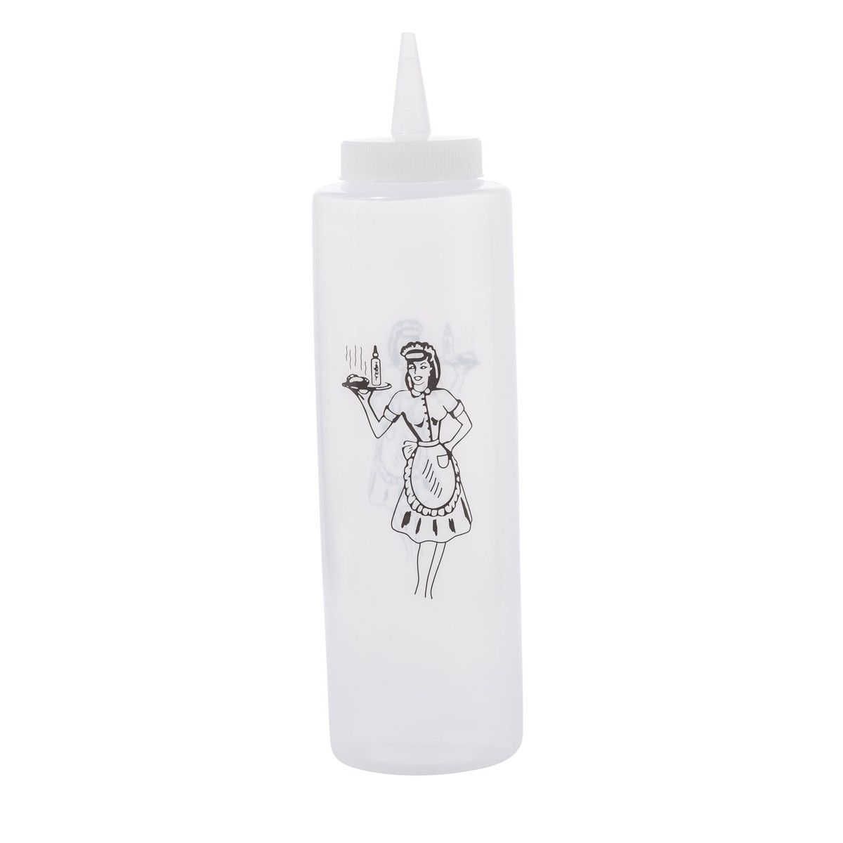 Tablecraft Clear Cone Tiptop Natural Nostalgia Squeeze Bottle, 12 Ounce Capacity -- 12 Per Case