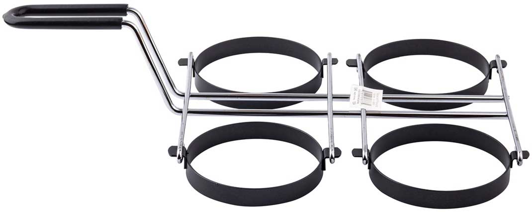 Tablecraft Nickel Plated Frame With Non Stick Coating 4 Egg Ring, 9.625 X 15.5 X 3.75 Inch