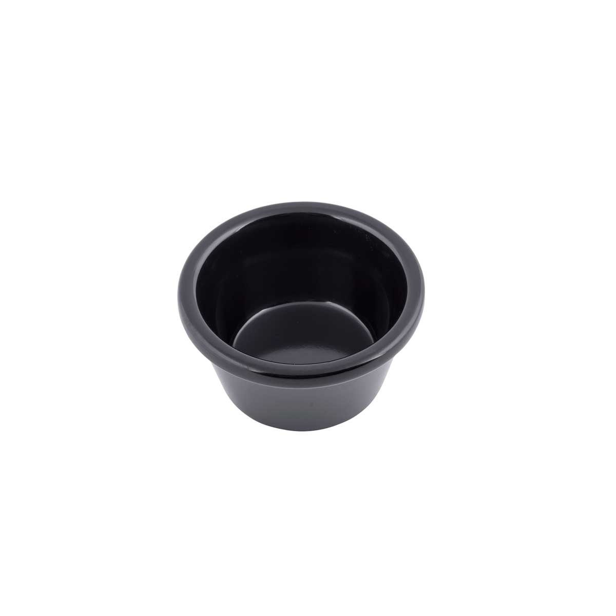 Tablecraft Melamine Black Round Smooth Ramekin, 2 Ounce Capacity -- 12 Per Case