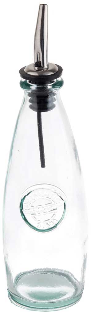 Tablecraft Authentic Collection Recycled Green Glass Oil And Vinegar Bottles With Pourer 599p, 12 Ounce Capacity -- 12 Per Case