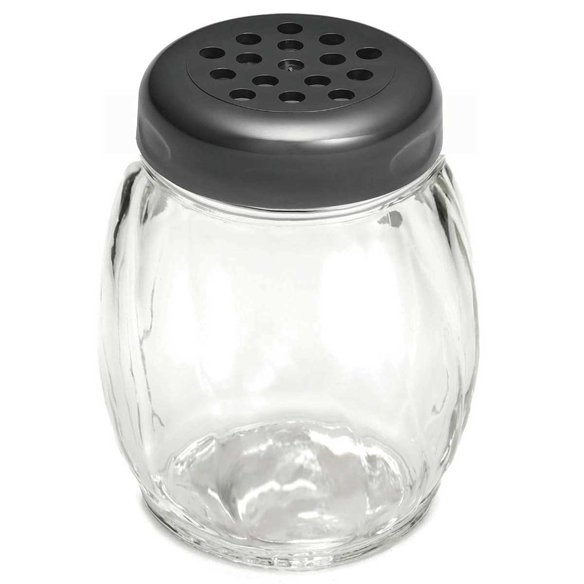Tablecraft Swirl Plastic Shaker With Black Perforated Top, 6 Ounce Capacity -- 12 Per Case