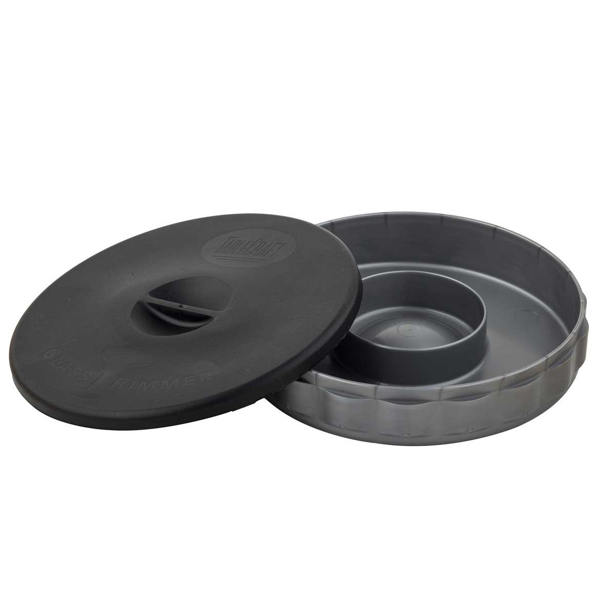 Tablecraft 2 Piece Polypropylene Glass Rimmer With Tpe Lid, 7 X 7 X 1.5 Inch -- 6 Per Case